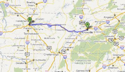 Halfway from Knoxville, TN to Nashville, TN .